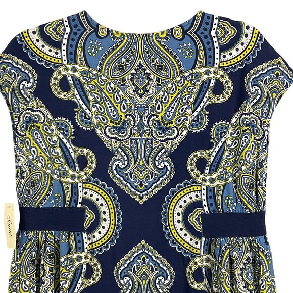 SOMA Tunic Top Luxuriously Soft Shirred Side Paisley Print Empire Waist M NWT - Picture 6 of 13